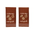 thumbnail image 6 of Serafina Home Autumn Fall Bath Fingertip Towels Bathroom Decor Farmhouse Harvest: Rust Dark Orange 100% Cotton Embroidered I Love Fall Most of All Delicately Etched Leaves Stitched Border, 12" x 18", 6 of 6