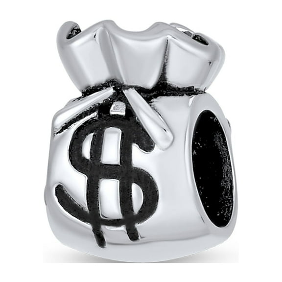 Bling Jewelry Womens Good Luck Money Bag Charm Bead Sterling Silver for European Bracelet