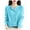 Sky Blue, variant on GDREDA Women's Crewneck 100% Merino Wool Sweater 2024 Spring Fall Solid Long Sleeve Seamless Knitted Cardigan Sweater Blue,XL