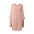 thumbnail image 6 of RMGVDSD Womens Oversized Sweaters Autumn Winter Casual Crew Neck Long Sleeve Loose Pullover Sweater Tops Solid Color Fall Classic Soft Sweaters /Pink, 6 of 8