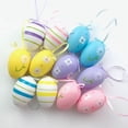 thumbnail image 3 of 24 Pieces Colorful Easter Hanging Eggs Painted Easter Eggs Plastic Easter Hanging Ornaments for Easter Tree, DIY Crafts, Home Decoration - 2.4 x 1.6 Inches, 3 of 5
