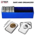thumbnail image 4 of Q&Q BASICS® Storage Box Coin Organizer for 20 Certified PCGS NGC Slabs Coin Holder Blue, PVC Free, 4 of 11