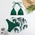 thumbnail image 6 of Efsteb Bikinis Sets for Women V Neck Bathing Suit Bikini Print Summer Beach Two Piece Swimsuits High Waist Swimwear (Green,M), 6 of 8