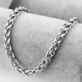 thumbnail image 4 of 3/4/5/6/7MM Silver Women Men Chain Stainless Steel Wheat Braided Link Necklace, 4 of 6