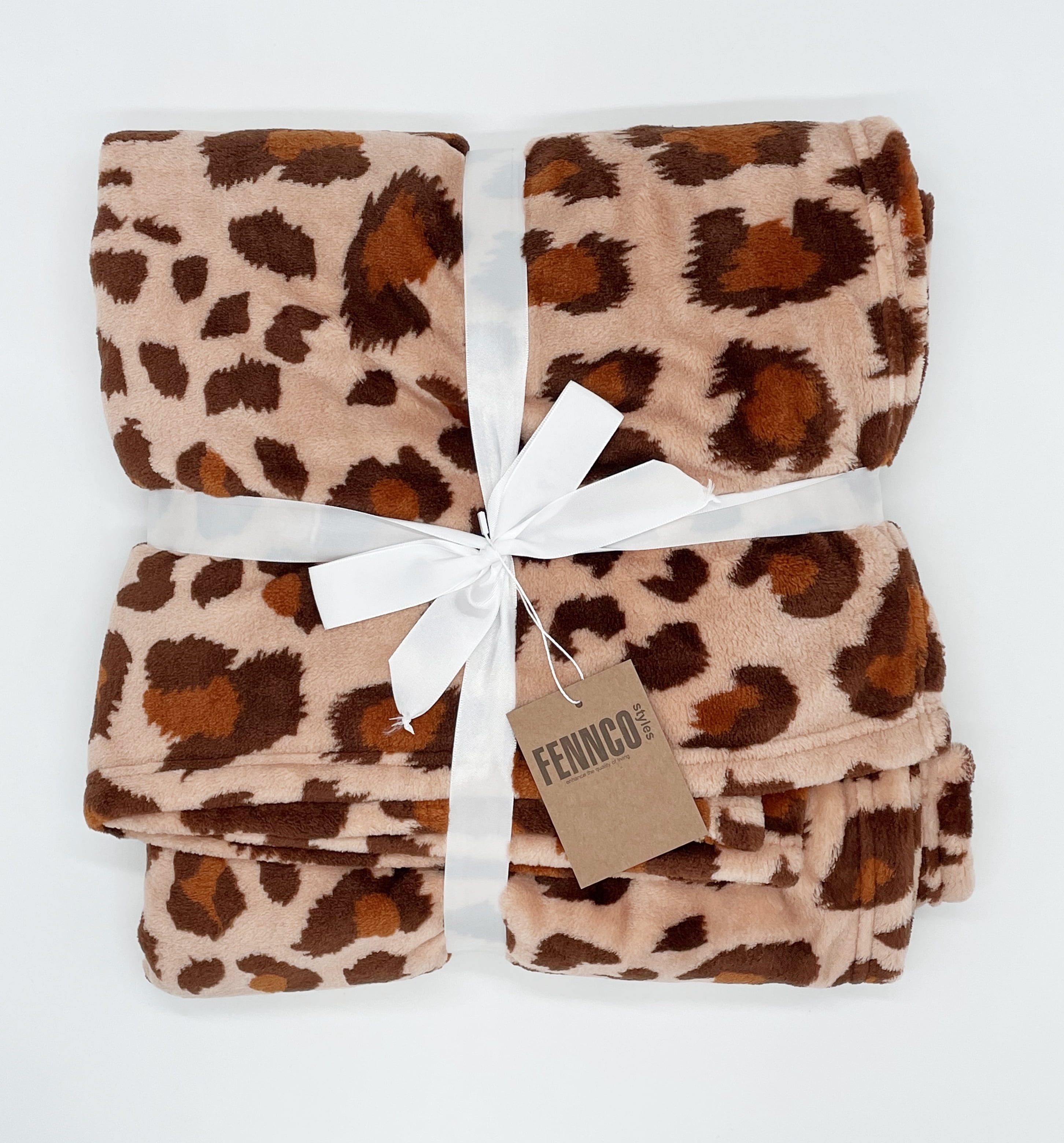 Fennco Styles Cheetah Print Plush Throw Blanket, 50