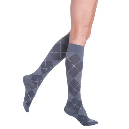 

Sigvaris Style 832 Microfiber Patterns Women s Closed Toe Socks - 20-30 mmHg Short Graphite Argyle MS