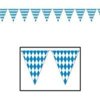 Beistle Plastic Oktoberfest Bavarian Pennant Banner for German Theme Party Supplies, 11" x 12', Blue/White
