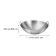 thumbnail image 3 of HLONK 1pc Stainless Steel Binaural Wok Home Practical Frying Pan Kitchen Utensil, 3 of 5