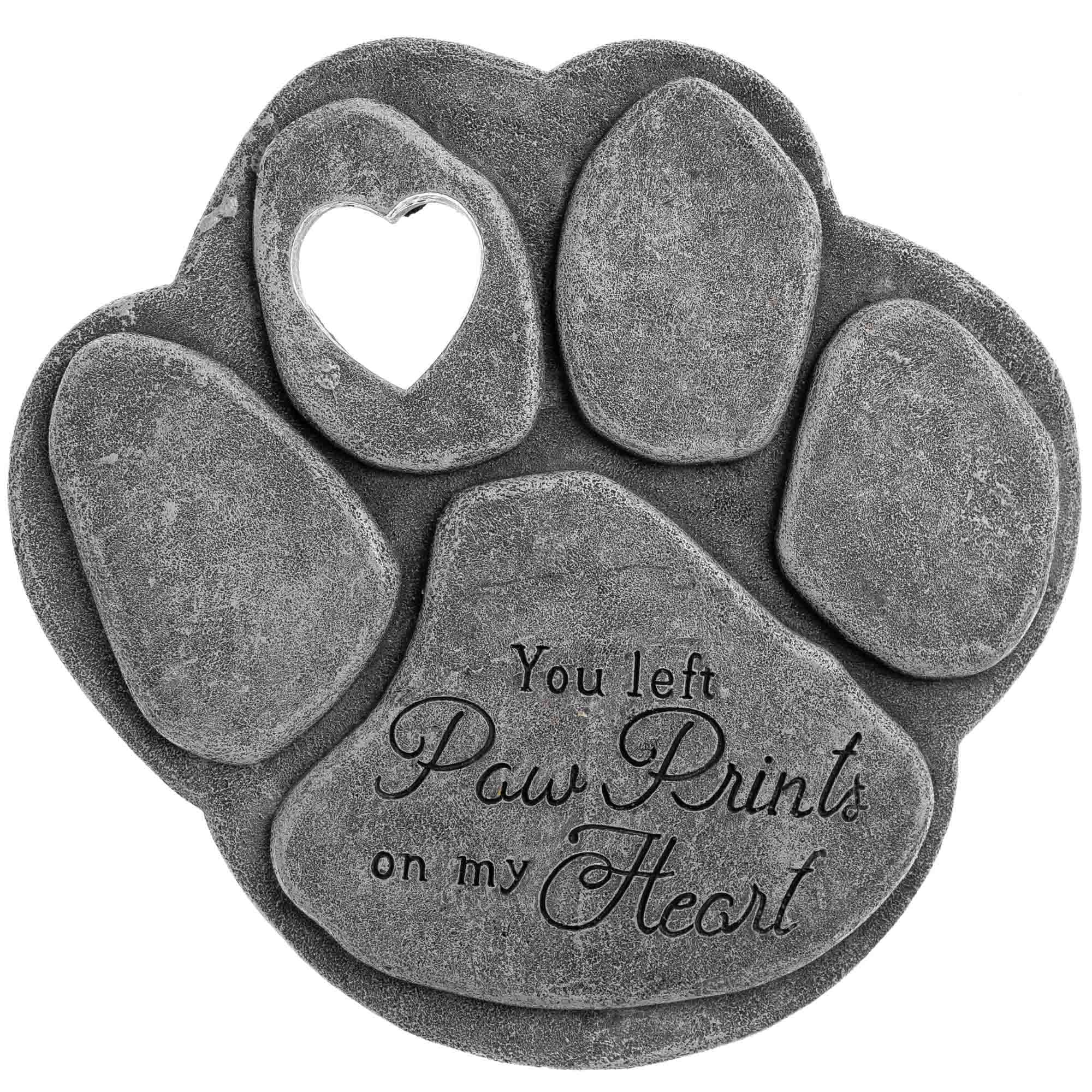 iHeartDogs You Left Paw Prints On My Heart 8' Memorial Garden Stone