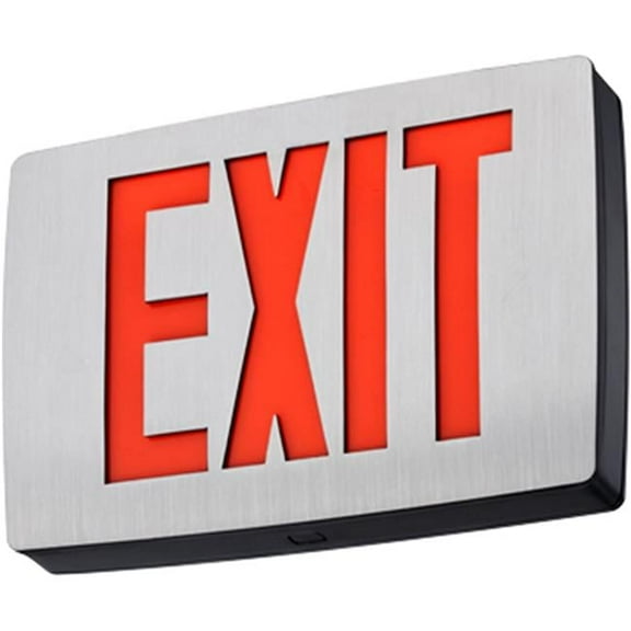 Exit Sign, White, 1 Face(s), LED, Universal Mount, Nickel Cadmium