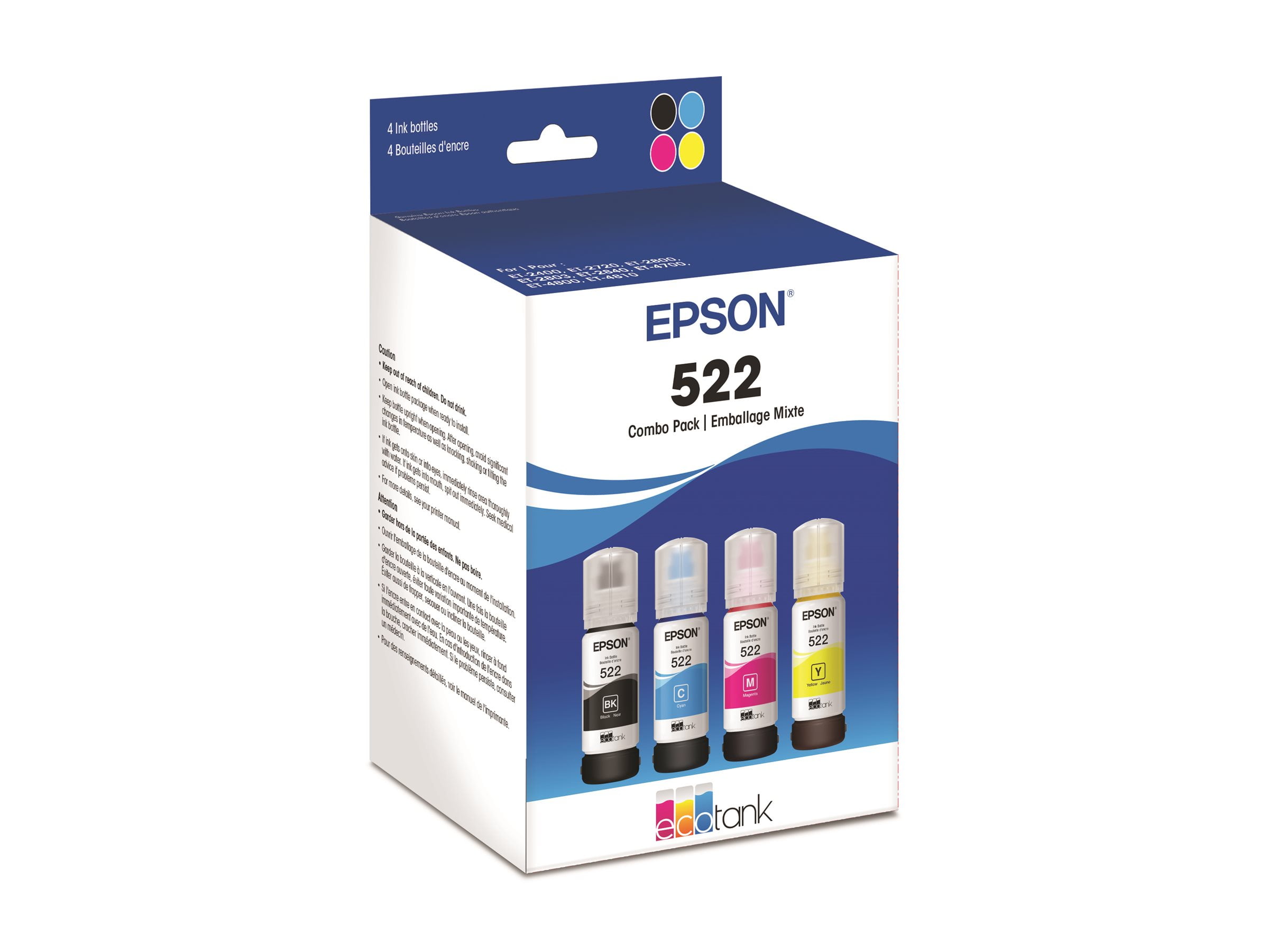 T522120BCS (T522) Ultra High-Yield Ink, Black/Cyan/Magenta/Yellow T522120BCS (T522) Ultra High-Yield Ink, Black/Cyan/Magenta/Yellow