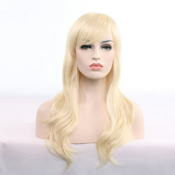 DOPI 70cm Women's Heat Resistant Hair Blonde Long Curly Full Wig