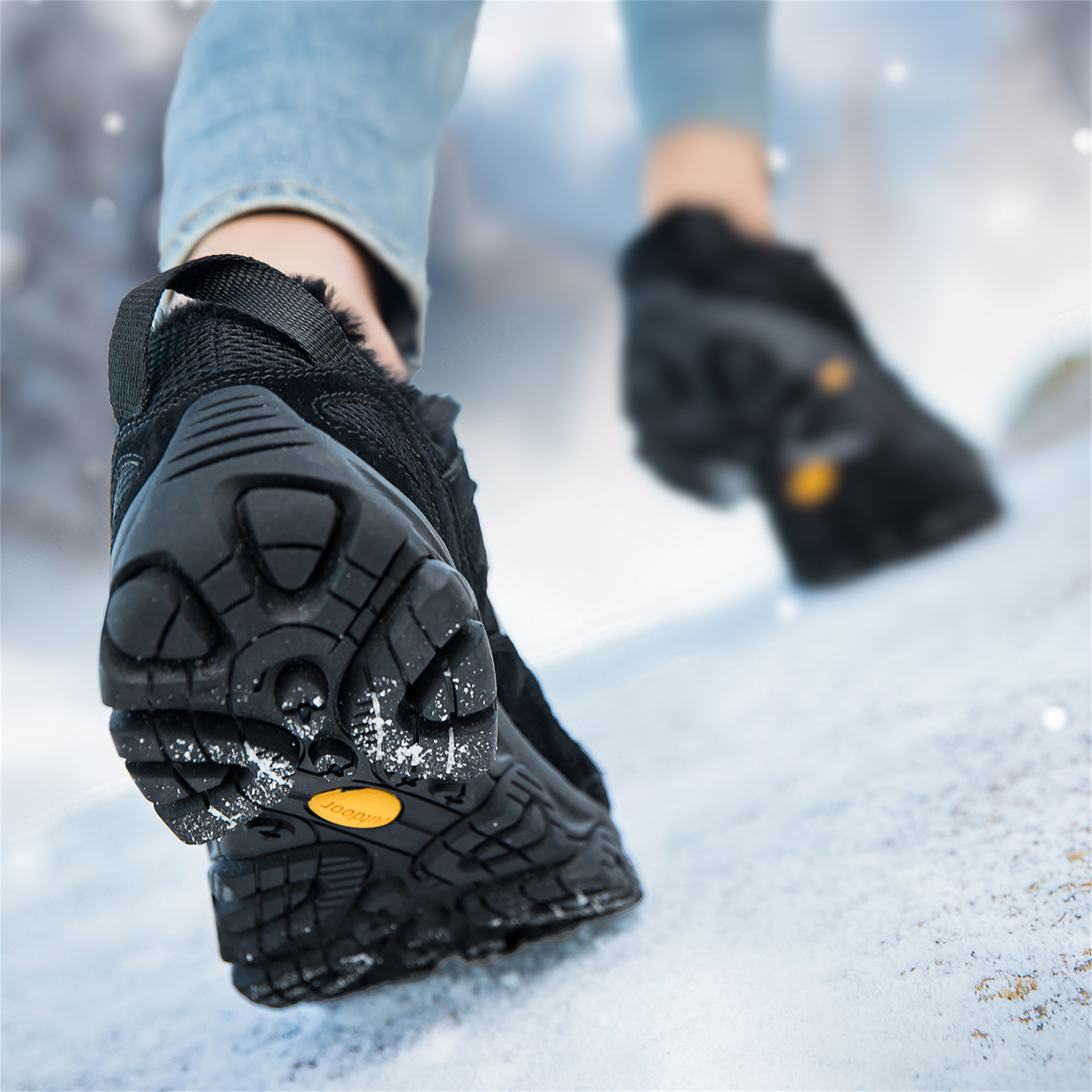 YOURDIARY Women Mens Winter Hiking Shoes Plush Snow Boots Comfortable Anti-Slip