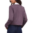 thumbnail image 3 of INSPIRE CHIC Button Down Coat for Women Long Sleeves Crew Neck Vintage Jackets XS Purple, 3 of 5