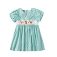 thumbnail image 1 of Robes pour Filles Manches Courtes et Longues Coton Tenue de Jeu Confortable Robe Fille Verte 2-3 Ans, 1 of 4