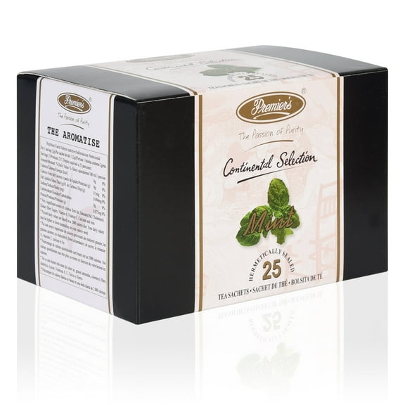 Premiers Mint Flavored Tea, Continental Selection Tea Bags, 25 Count, 1.76 oz (50g)