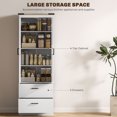 thumbnail image 4 of HOMCOM 67" Tall Kitchen Pantry Cabinet with Adjustable Shelves Cream White, 4 of 10