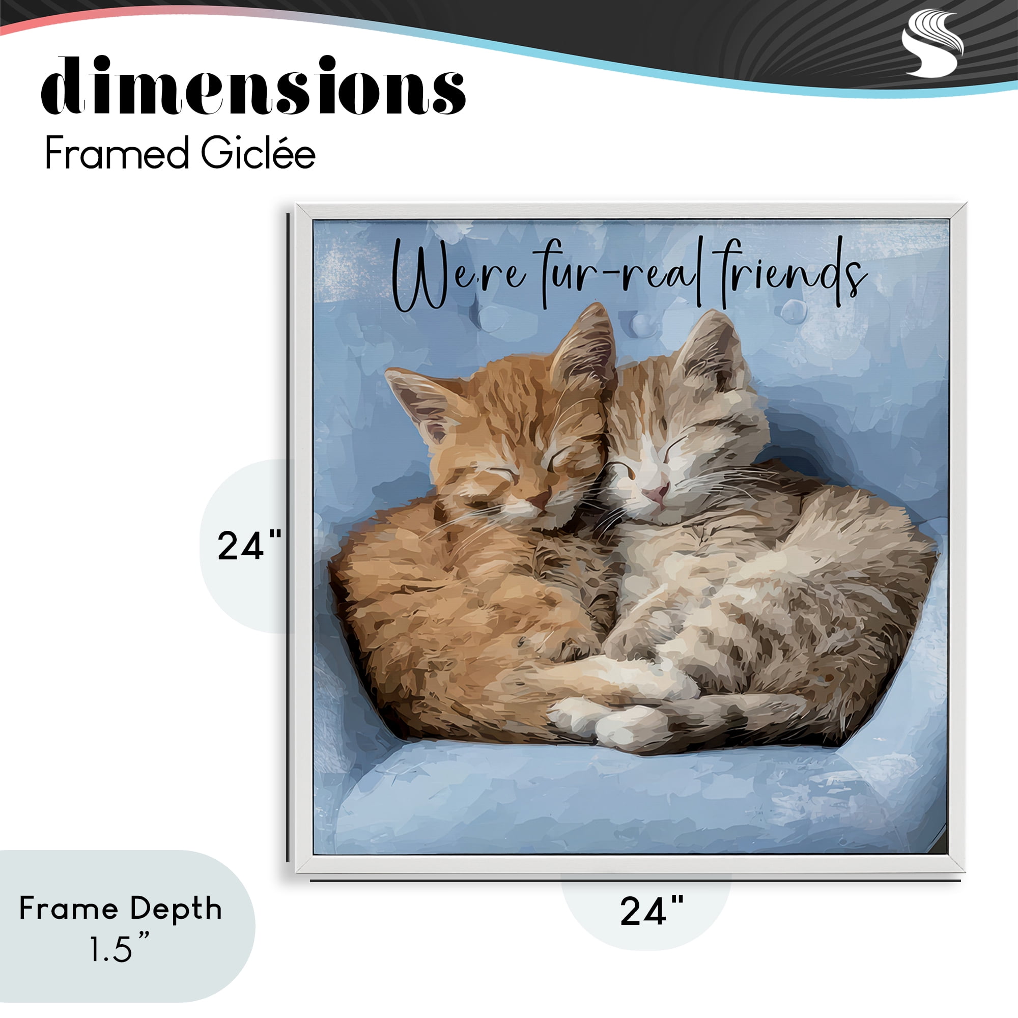 Stupell Industries We're Fur-Real Friends White Framed Giclee Art, design by Kim Curinga