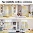thumbnail image 6 of Yellow White Kitchen Curtains Short 45 Inch Length, Abstract Grey Chrysanthemum Flower Floral Grommet Top Bedroom Living Room Curtains, Light Filtering Cafe Curtain Drapes 2 Panels Set 84''x45'', 6 of 9