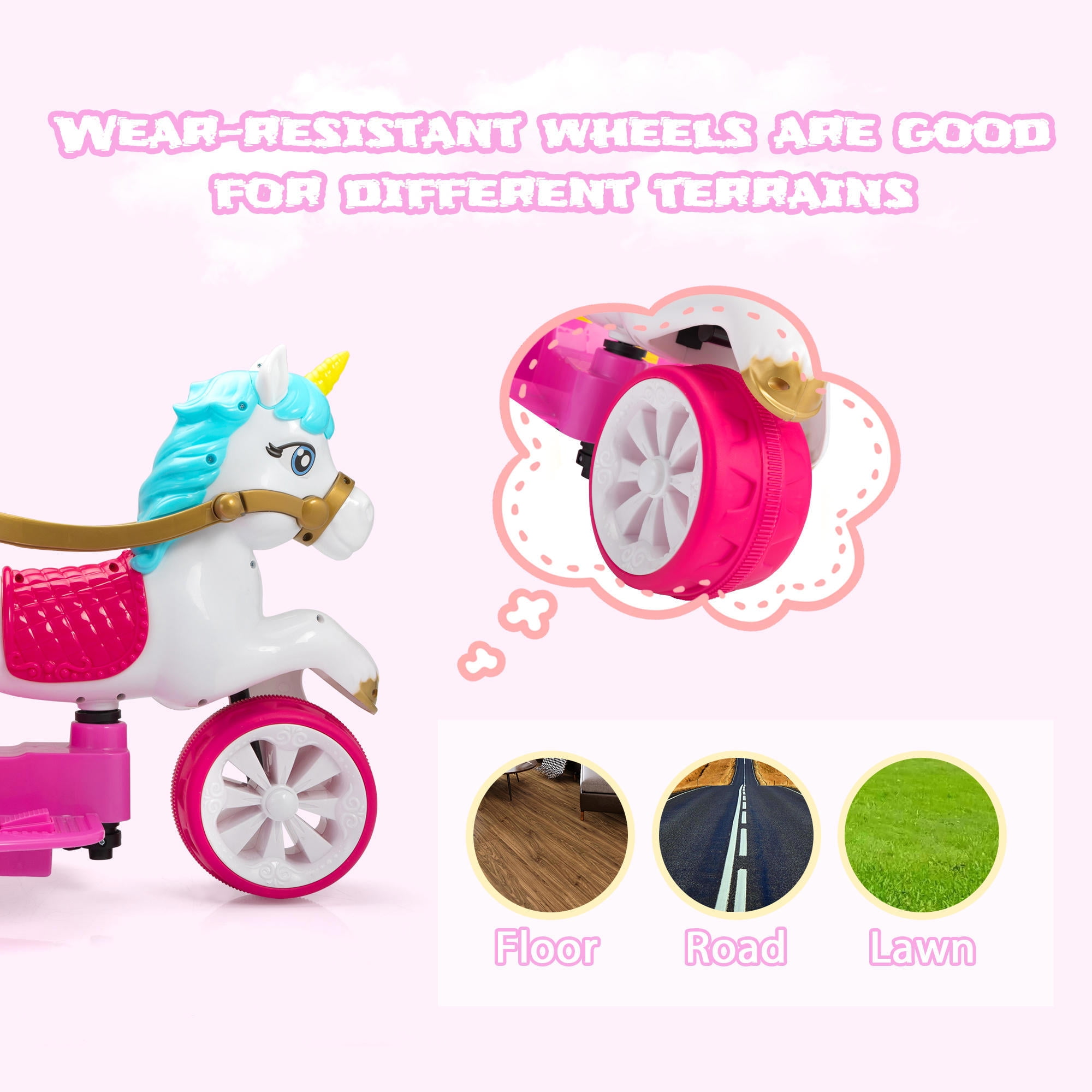 Buy 6V Kids Cars to Ride in Vehicle, Unicorn Carriage Electric Vehicle