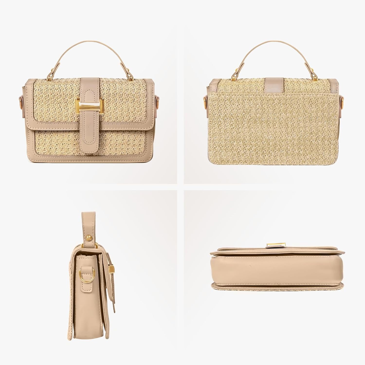 CAILDANL Straw Crossbody Bags for Women Summer Straw Clutch Bag Woven Beach Purse Vacation Handbags