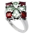 thumbnail image 4 of Prasiolite (Green Amethyst) & Garnet 925 Sterling Silver Ring s.6 Jewelry DGR1137_A_6 R-1021, 4 of 7