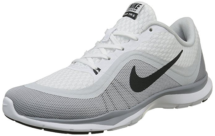 Women's Nike Flex Trainer 6 White/Platinum Running Training Shoes Size ...