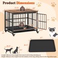 thumbnail image 3 of Gymax Foldable Dog Crate Furniture w/Removable Tray Lockable Door Lockable Wheels, 3 of 10