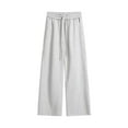 thumbnail image 5 of Men's Wide Leg Sweatpants Baggy Oversized Flared Bell Bottom Loose Streetwear Track Pants TrousersLight Gray M, 5 of 8