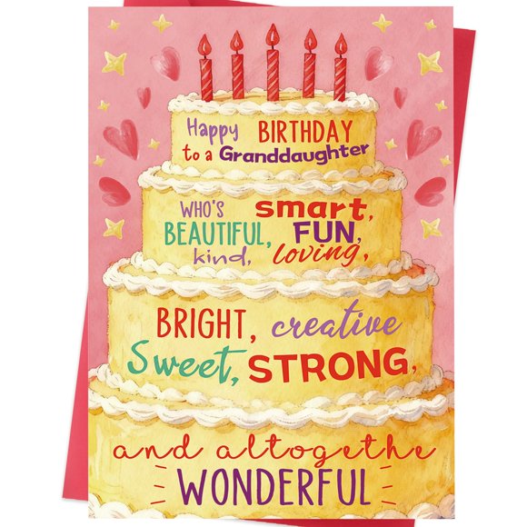 Tarjeta de cumpleaños para nieta de Soupklop con mensaje dulce