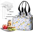 thumbnail image 4 of Pioneer Flower Floral Print Pattern Drawstring Lunch Bag Women - Drawstring Lunch Bag Insulated for Work Office - Stain-Resistant Large Lunchbags for Women with Multi-Pockets, 4 of 6