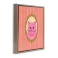 thumbnail image 4 of Stupell Industries Pink Cat Portrait Animals Painting Brown Floater Framed Canvas Art Print Wall Art, 25 x 25, 4 of 10