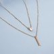 thumbnail image 5 of Collar de gota de agua con diamantes de imitación para mujer, colgante de doble capa con tira, collar simple, 5 of 5
