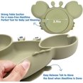 thumbnail image 2 of (verde té de cangrejo)assiette Pour Bb Silicone, Plaque D'alimentation Antidrapante Pour Tout-petits Les Enfants Avec Une Forte Aspiration, Adapt Au La, 2 of 5