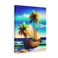 thumbnail image 1 of Beach Boat Palm Tree Canvas Wall Prints Online USA Free Shipping ?? 50% OFF, 1 of 7