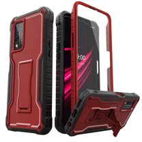 ExoGuard For T-Mobile REVVL V Plus 5G Case, Phone Case with Screen Protector and Kickstand (Red)