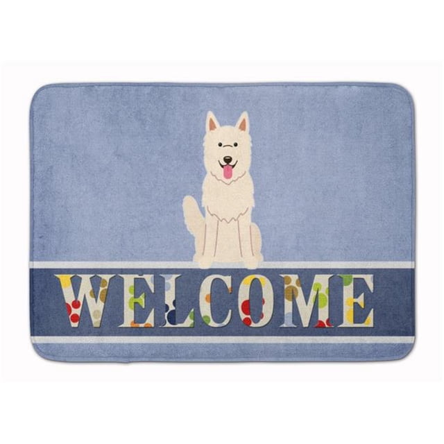 Carolines Treasures BB5626RUG White German Shepherd Welcome Machine Washable Memory Foam Mat