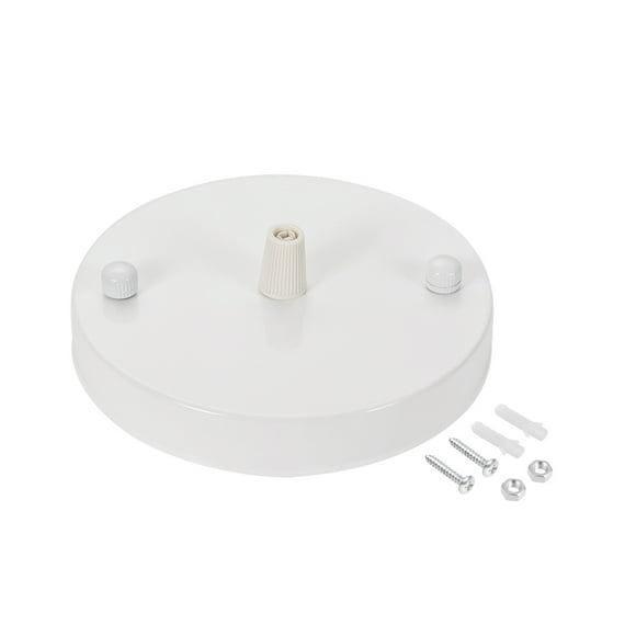 Unique Bargains Retro Light Canopy Kit with White Cord Grip, Vintage Chandelier Ceiling Plate, 120mm 4.7Inch White
