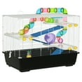 thumbnail image 1 of PawHut Hamster Cage, Multi-Level Small Animals Cage w/ Tunnels, Black, 31", 1 of 10