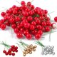 thumbnail image 4 of 1000/50x Mini bayas artificiales, bayas rojas falsas, estambres de cereza para Navidad, adorno de corona floral, decoración para fiesta de Año Nuevo, hogar, 4 of 5