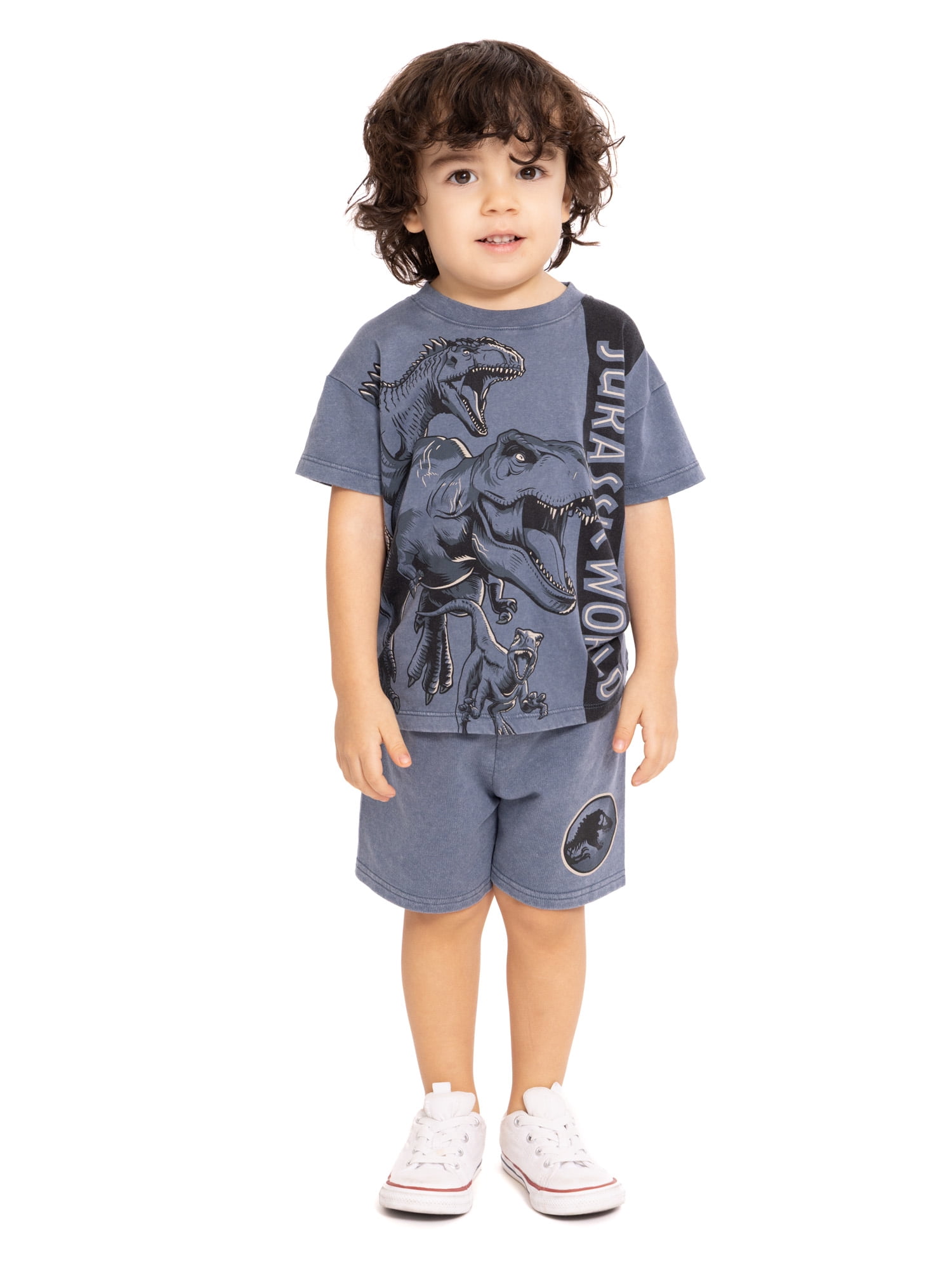 Jurassic World Baby and Toddler Boy Short Sleeve Graphic Tee and Matching Shorts Set, 2-Piece, Sizes 0/3M-5T