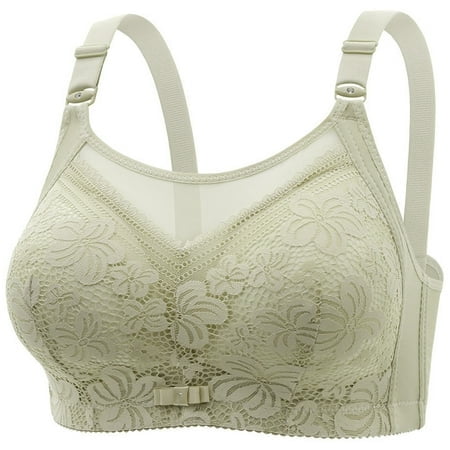 FhsagQ Bra Bras for Women Plus Size with Robe Women's Large Size without Steel Rings Comfortable and Breathable Gathered Lace Lingerie Large Chest Small Women's Bra Green 42