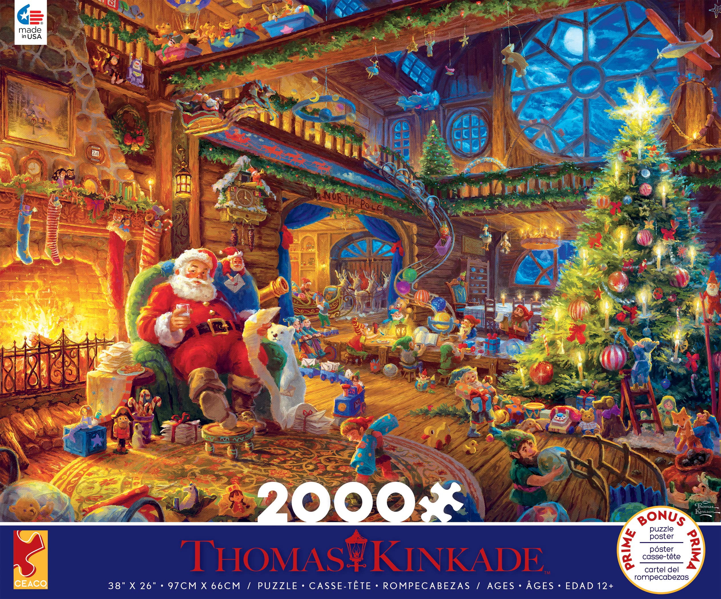 Ceaco 2000pc Kinkade Santa's Workshop Puzzle