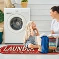 thumbnail image 6 of Ottomanson Non-Slip Rubberback Text 2x5 Laundry Room Runner Rug, 20" x 59" Oval, Red, 6 of 7