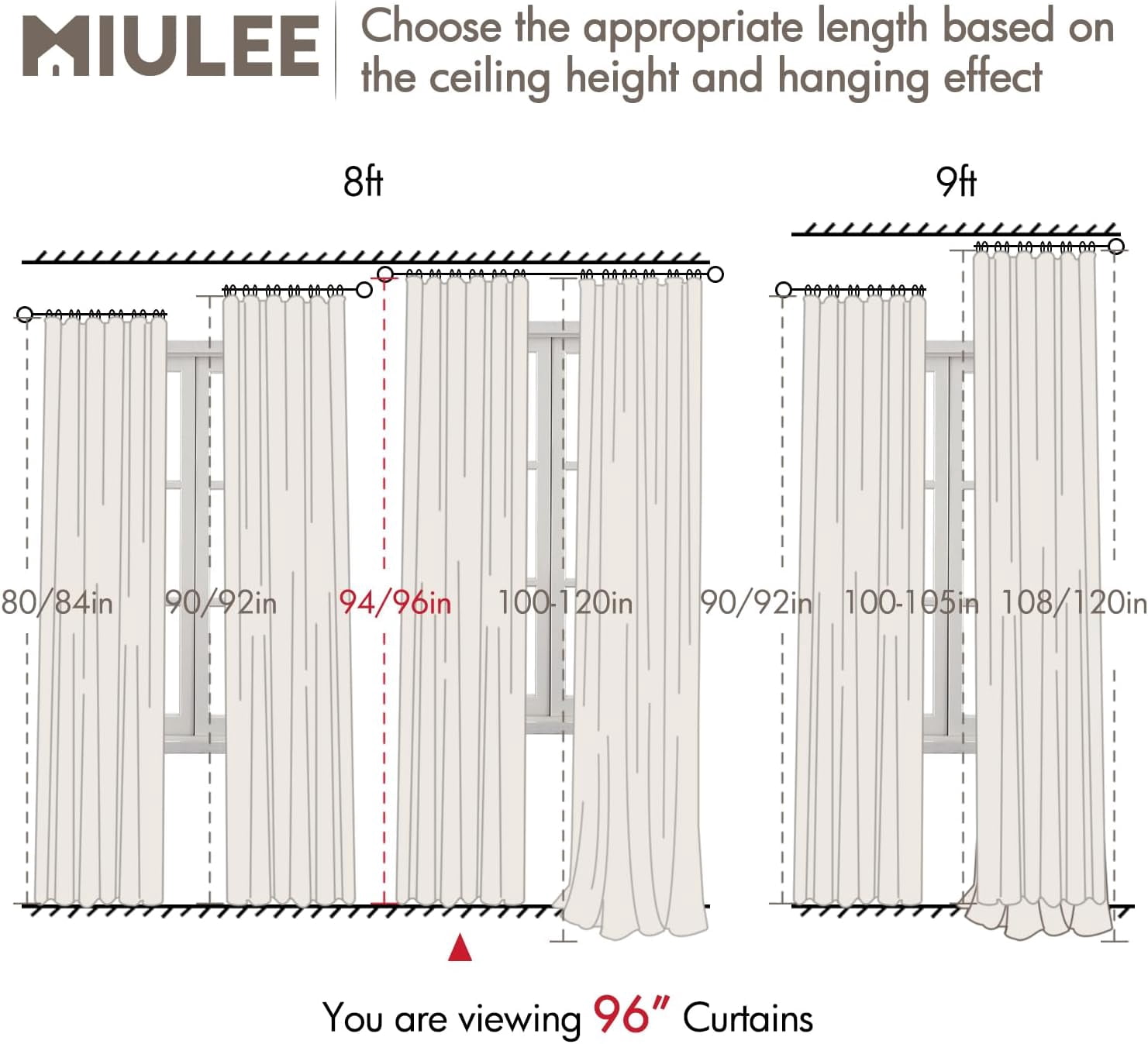 100% Blackout Curtains 96 Inch Long 2 Panels Set for Bedroom, Thick Faux Linen Black Out Curtain Room Darkening Back Tab Pleat Floor to Ceiling Window Drapes with Hooks for Living Room, Beige