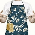 thumbnail image 2 of Pioneer Flower Floral Print Pattern Apron-Garden Aprons for Women with Pockets-Cotton Linen Waterproof Kitchen Cooking Gardening Aprons Adjustable for Kitchen,Cooking,BBQ and Salon 33x27 Inch, 2 of 7