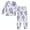 Blue Hydrangea, variant on Fluffy Pajamas Set Fuzzy Winter Warm Pj Sets Pullover Tops and Long Pants Blue Pastel Flowers X-Small