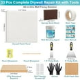 thumbnail image 2 of Drywall Repair Kit with 12"x12" Dry Wall Repair Panel, 33-in-One Drywall Patch Kit Wall Patch Repair Kit with Spackle, Mesh Tape, Putty Knives & Sanding Block for Wall Surface Ceiling Large Hole Fill, 2 of 7