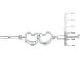 thumbnail image 2 of Everly Women's Sterling Silver Link Double Heart Clasp Necklace and Bracelet Set - 20 in + 7.5 in, 2 of 9