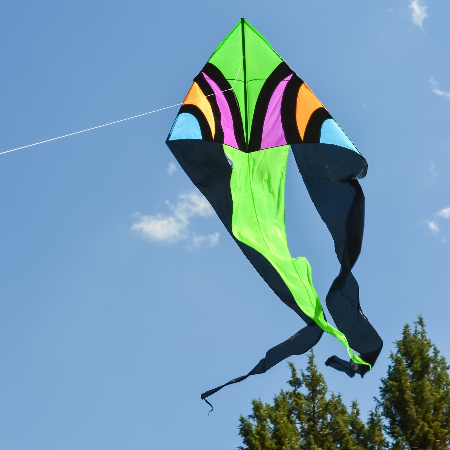 In the Breeze 3151 — Dashiki Wave Delta Kite, 77-Inch, Large Easy Flying Kite for All Ages, Big Kite with Line